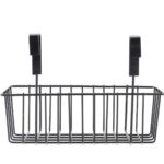 Homynest Set of4 Metal Wire Multipurpose Over Door Basket Hanging Cabinet Storage Organizer Bin for Kitchen Pantry Bathroom Black Space Saving Durable Heavy Duty Compact and Durable