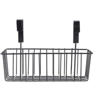 Homynest Set of4 Metal Wire Multipurpose Over Door Basket Hanging Cabinet Storage Organizer Bin for Kitchen Pantry Bathroom Black Space Saving Durable Heavy Duty Compact and Durable