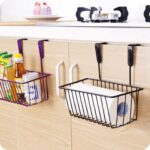 Homynest Set of4 Metal Wire Multipurpose Over Door Basket Hanging Cabinet Storage Organizer Bin for Kitchen Pantry Bathroom Black Space Saving Durable Heavy Duty Compact and Durable