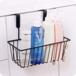 Homynest Set of4 Metal Wire Multipurpose Over Door Basket Hanging Cabinet Storage Organizer Bin for Kitchen Pantry Bathroom Black Space Saving Durable Heavy Duty Compact and Durable