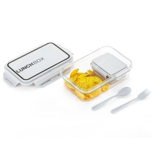 Homynest Leak-Proof 2-Compartment Tiffin Box with Spoon – Multicolor & Freezer Safe