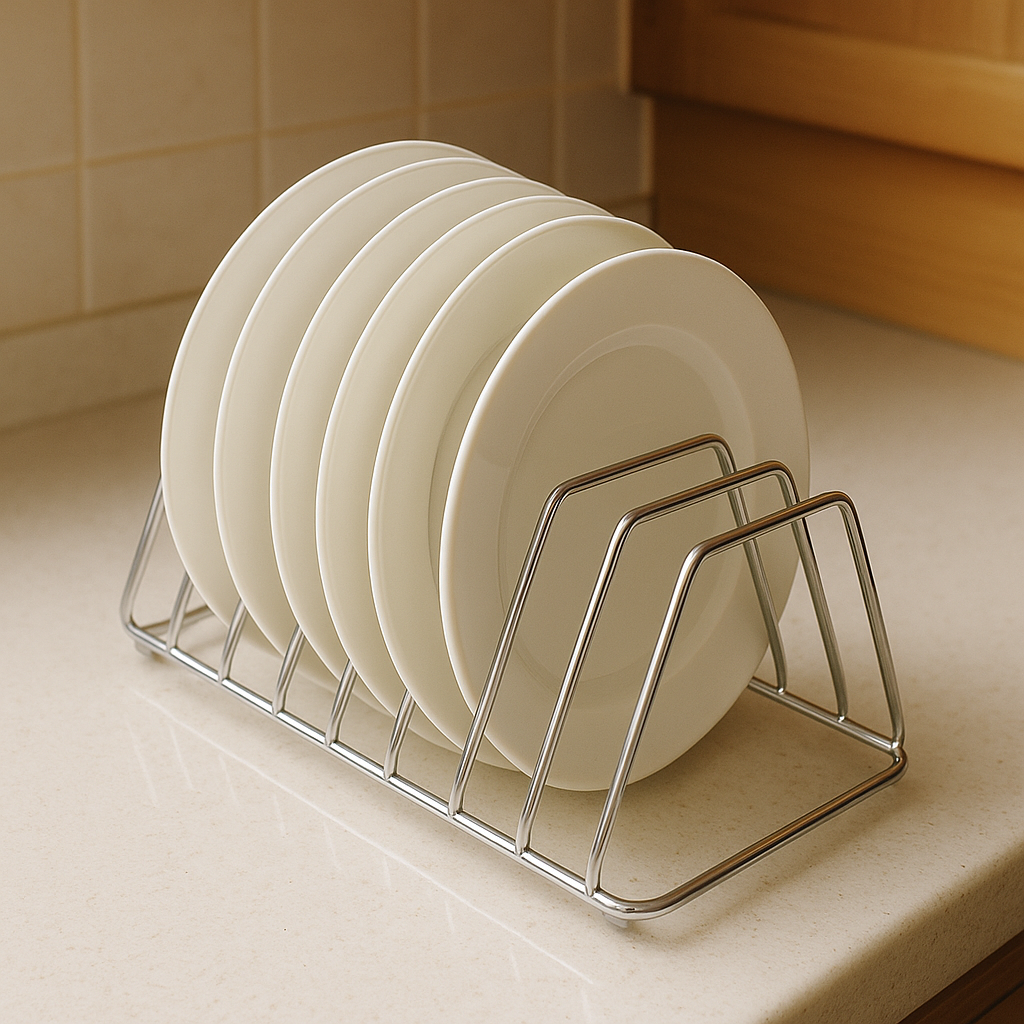 Homyest Pack of 2 Stainless Steel Dish Rack 12-Layer Each has 6-Layer Plate Stand