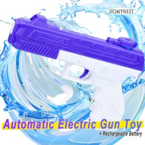 Homynest Toys Holi 1Pcs Automatic Electric Super Water Gun Pichkari Purple Rechargeable Battery