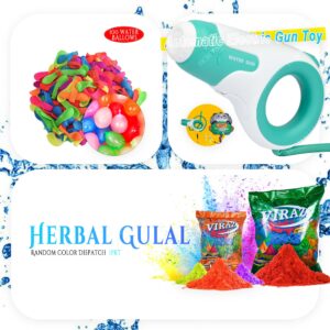 Homynest Holi Combo Funny 1Pcs Electric Automatic Water Gun Toy with 1Pcs Water Cute Panda Backpack (Rechargeable Battery) - Green Compact Size for Kids