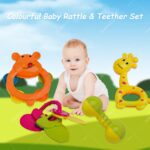 Homynest Baby Rattle Set, Animal Shaped Teething Toys, Colourful Infant Grasping Toys