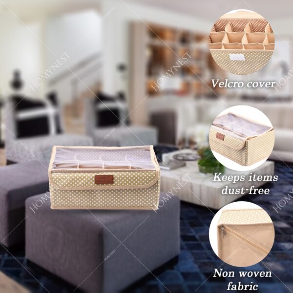Homynest Big 12 Grid Cloth Storage bag Foldable Storage Box Drawer Bin Baby Cloth Panties Belts Socks Ties Scarf Hair Accessories Multicolor