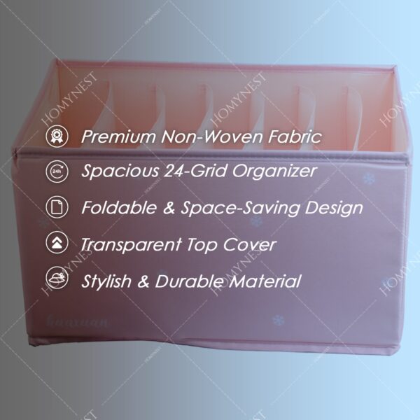 Homynest Big 7 Grid Cloth Storage bag Foldable Storage Box Drawer Bin Baby Cloth Panties Belts Socks Ties Scarf Hair Accessories Multicolor
