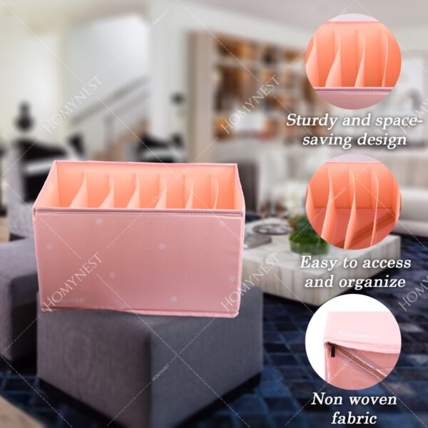Homynest Big 7 Grid Cloth Storage bag Foldable Storage Box Drawer Bin Baby Cloth Panties Belts Socks Ties Scarf Hair Accessories Multicolor