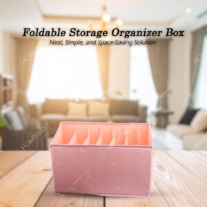 Homynest Big 7 Grid Cloth Storage bag Foldable Storage Box Drawer Bin Baby Cloth Panties Belts Socks Ties Scarf Hair Accessories Multicolor