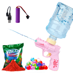 Homynest Toys Electric Gun Automatic Sprayer Pichkari Mineral Water Bottle Tank PInk 1 Electric Super Gun