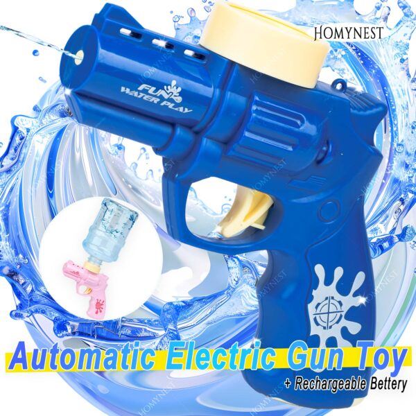 Homynest Toys Electric Gun Automatic Sprayer Pichkari Mineral Water Bottle Tank Blue 1 Electric Super Gun