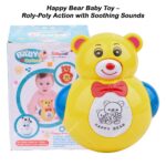 Homynest Happy Bear Musical Roly-Poly Toy with Lights, Educational Learning Toy for Hand-Eye Coordination