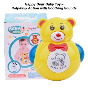 Homynest Happy Bear Musical Roly-Poly Toy with Lights, Educational Learning Toy for Hand-Eye Coordination