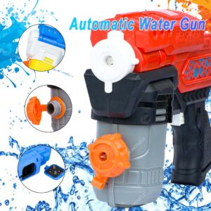 Homynest Toys Electric 1 Pcs Blue Water Gun Water Blaster Pichkari Dual Style Water Nozzle High-Pressure Water Shooting Gun with Lightning 100 Water Balloons 1 Pack Gulal Color for Kids Adults