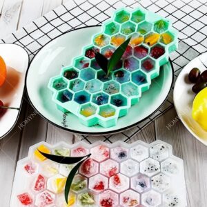 Homynest Silicone Ice Cube Trays 2 Pack - 74 Cavity Per Ice Tray [Multicolor]