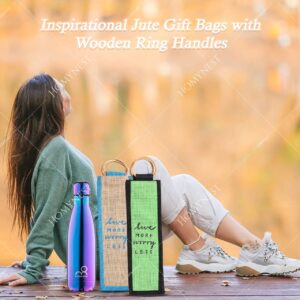 Homynest Set - 2 Natural Reusable Jute Water Bottle Shopper Bags hold 2-Liter | Eco-Friendly & Stylish Carry Bags — Multicolor Carrier for Travel Combo, Office, Picnic, and Outdoor Use
