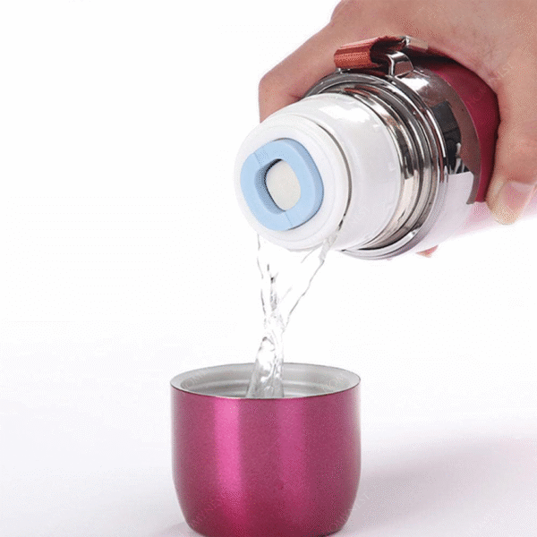 Homynest 500ml Stainless Steel Vacuum Flask Water Bottle Vacuum Insulated Thermos for Tea Coffee Airtight Cap with Cup for Hot and Cold Outdoor Office Camping Travel Mug Multicolor