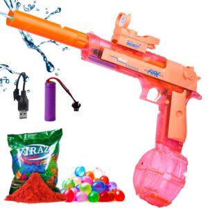 Homynest Holi 1 Pcs Electric Water Guns Transparent Pichkari (Pink
