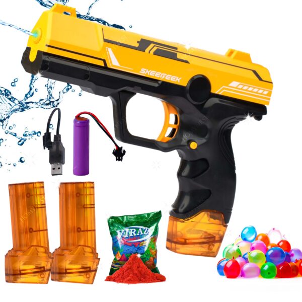 Homynest Toys Holi 1Pcs Electric Water Gun-Rechargeable Battery Yellow