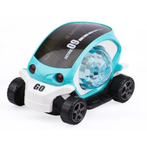 Homynest 1 Pcs Automatic Sport Sound 09 Future Car Toy, Bump&Go | Blue Racing Car Nebula Lights and Music, Battery Operated, Ages 3+ Including 3 Battery