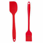 Homynest 2 set of Non-stick Silicone Spatula & Spoons Set for Cooking, Mixing & Baking, Seamless Design Food-Grade & BPA-Free, Heat Resistant Spoon Red