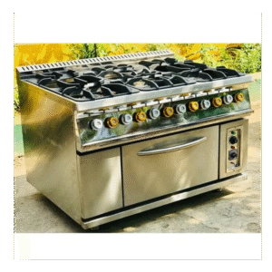 SS Six Burner Range With Oven