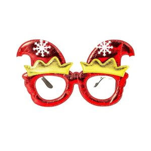 Homynest 3pcs Christmas Eyeglasses - Fun Merry Christmas Party Props, Kids & Adults Xmas Goggles, Festive Ornaments, Santa-Themed Eyewear, Party Favors, Unique Holiday Gifts, Golden Accessories