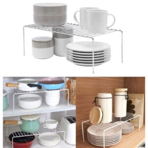 Homynest Pack Of 4 Stainless Steel Under Cabinet Kitchen Dish Rack Expandable Storage Floating Shelves For Kitchen Multipurpose Organizer Extend Up To 580 Mm With Anti-Rust Nano Coating White Shelves