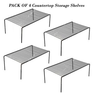 Homynest Pack Of 4 Stainless Steel Under Cabinet Kitchen Dish Rack Expandable Storage Floating Shelves For Kitchen Multipurpose Organizer Extend Up To 580 Mm With Anti-Rust Nano Coating White Shelves