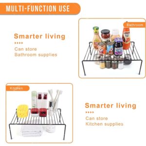 Homynest Pack Of 2 Stainless Steel Under Cabinet Kitchen Dish Rack Expandable Storage Floating Shelves For Kitchen Multipurpose Organizer Extend Up To 580 Mm With Anti-Rust Nano Coating White Shelves