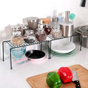 Homynest Pack Of 3 Stainless Steel Under Cabinet Kitchen Dish Rack Expandable Storage Floating Shelves For Kitchen Multipurpose Organizer Extend Up To 580 Mm With Anti-Rust Nano Coating White Shelves
