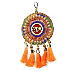 Homynest Handmade Multicolor Shubh Labh Wall & Door Hanging Set for Entrance Decor Decorative Circular